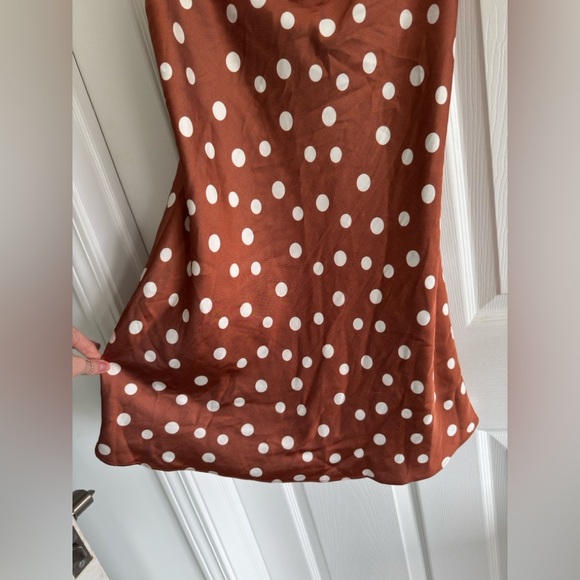 Abercrombie Polka Dot Satin Cowl Neck Dress - Picture 3 of 6